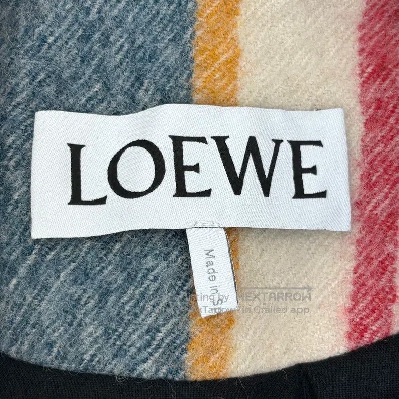 Loewe LOEWE Khaki Vertical Striped Classic Leather Logo Wool Coa Size 4XL / US 24-26 - 5 Thumbnail