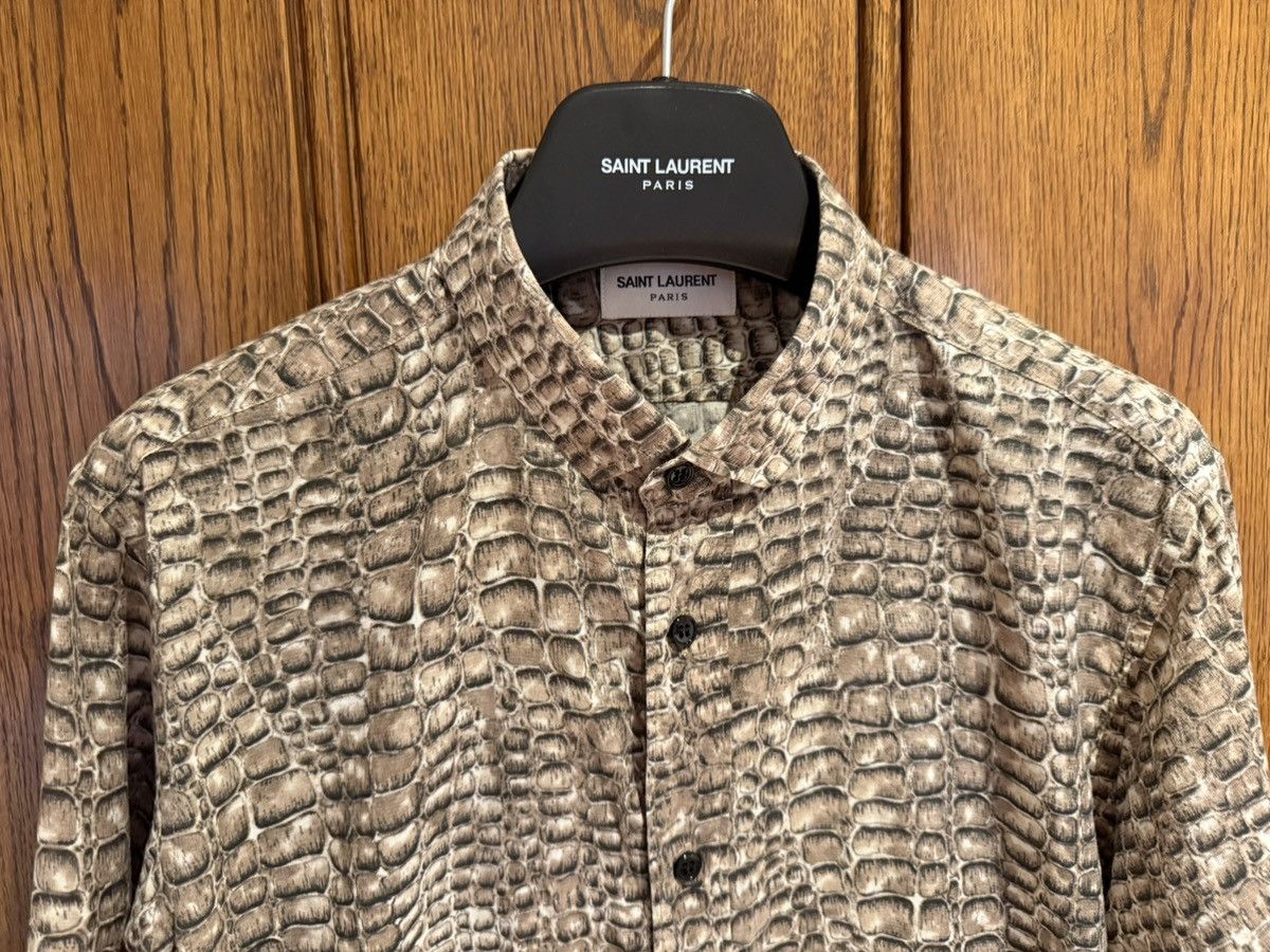 Saint Laurent Paris SS14 Saint Laurent crocodile shirt Hedi Slimane 40 Size US L / EU 52-54 / 3 - 3 Thumbnail