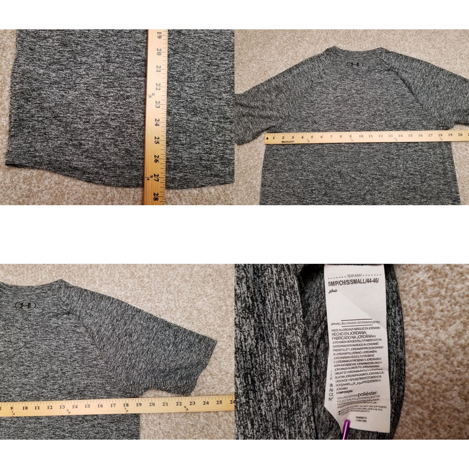 Under Armour VINTAGE Under Armour Tech TEE Shirt Mens Small Dark Gray Loose HeatGear 100% Polyester Size US S / EU 44-46 / 1 - 8 Thumbnail
