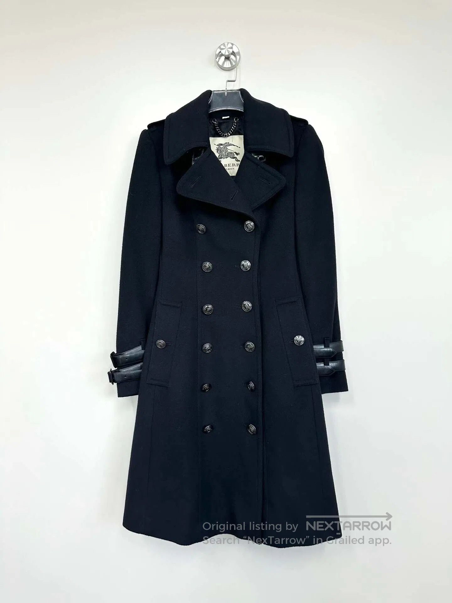 Burberry Burberry Classic Black Double-breasted Tweed Overcoat| Size XS / US 0-2 / IT 36-38 - 1 Thumbnail