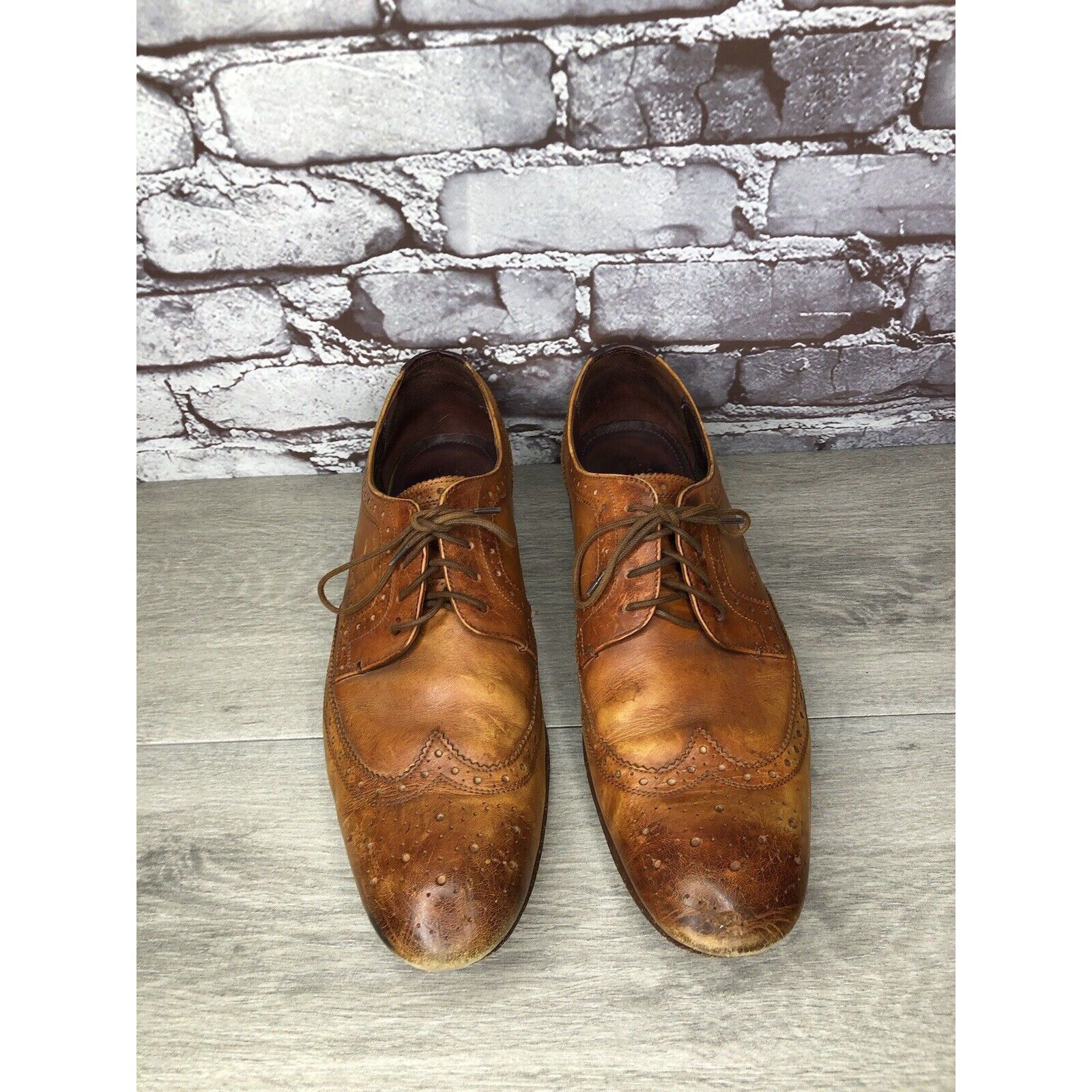 Ted Baker Ted Baker London Gryene Chili Brown Leather Derby Wingtip Ox Size US 12 / EU 45 - 6 Thumbnail