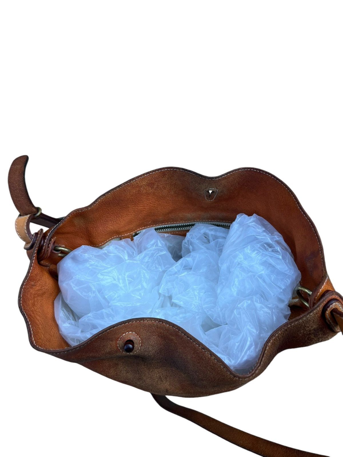Leather Trashed Style Craft Japan Distress Muddy Patina Leather Bag Size ONE SIZE - 19 Thumbnail