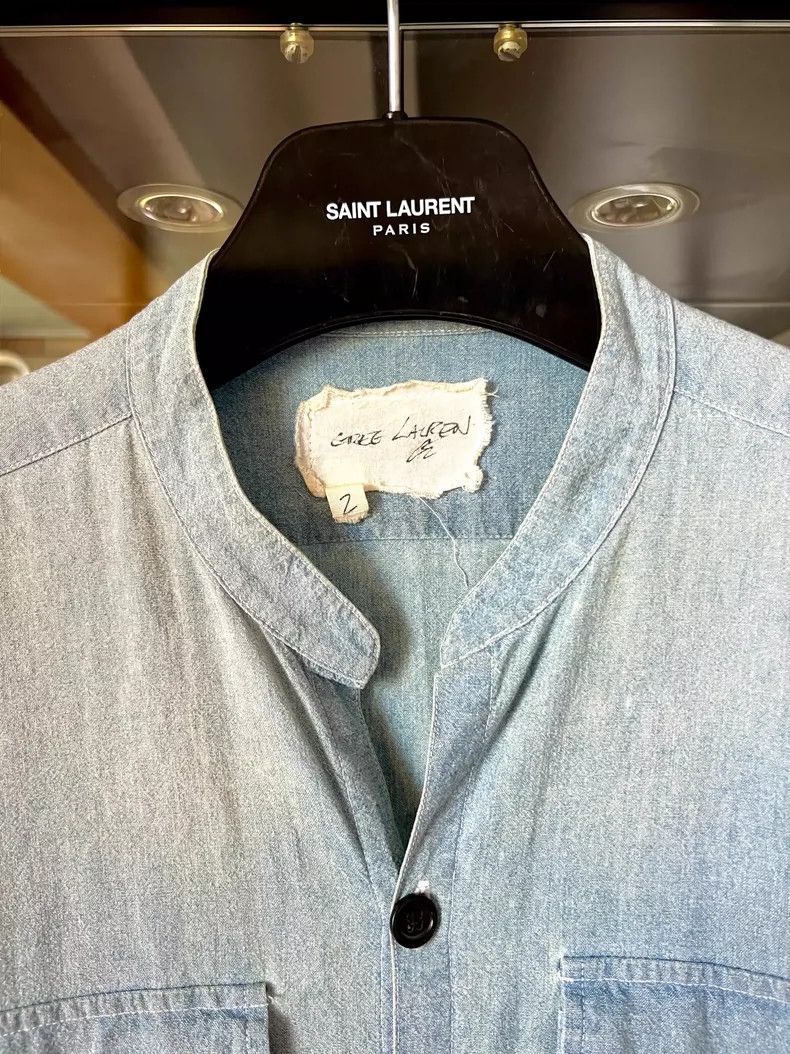 Greg Lauren greg lauren size 2Blue orange denim flannel fringe splicing Size US M / EU 48-50 / 2 - 3 Thumbnail