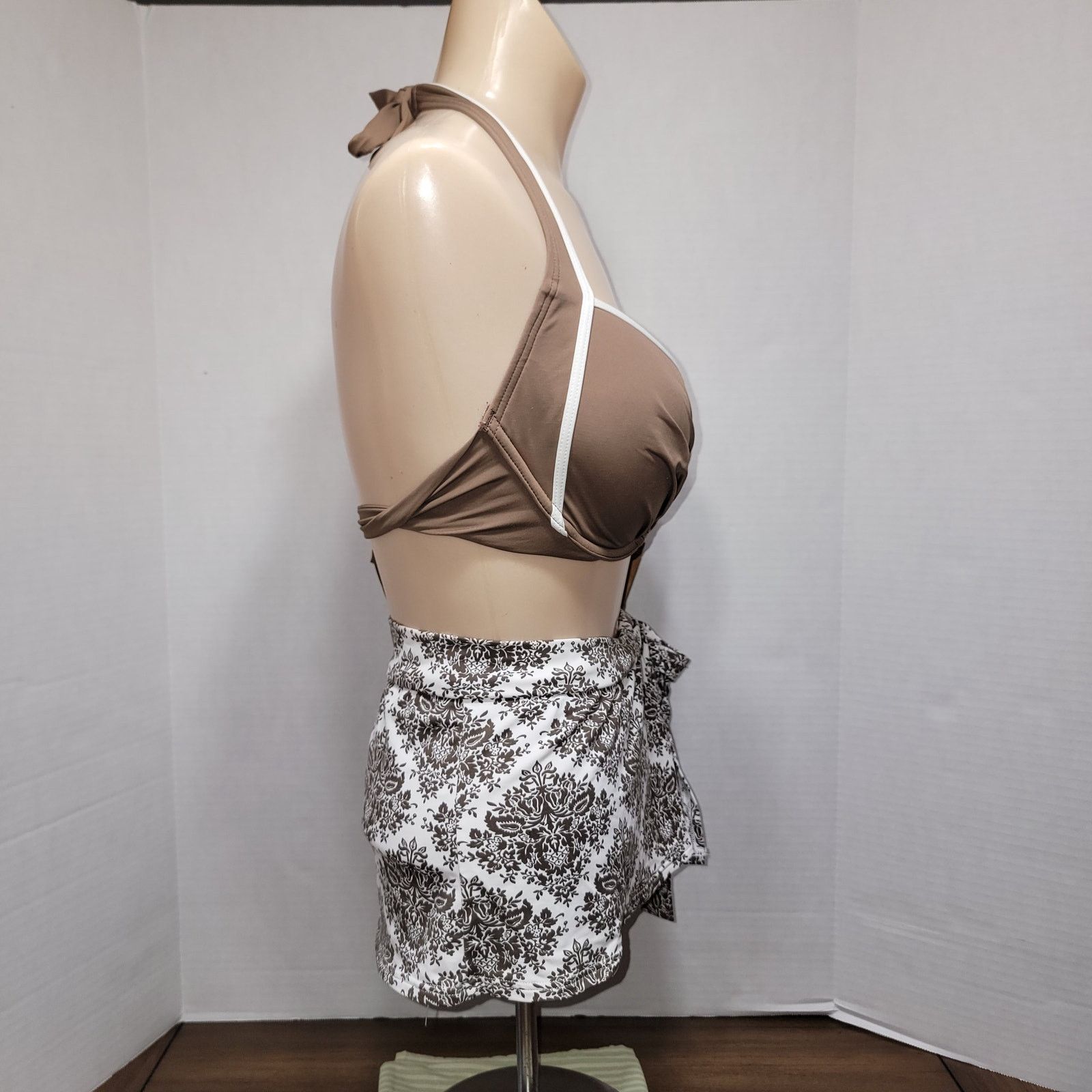 Tommy Bahama 2 Pc Tommy Bahama Brown & White Swimsuit - Size Small / 34D Size ONE SIZE - 5 Thumbnail