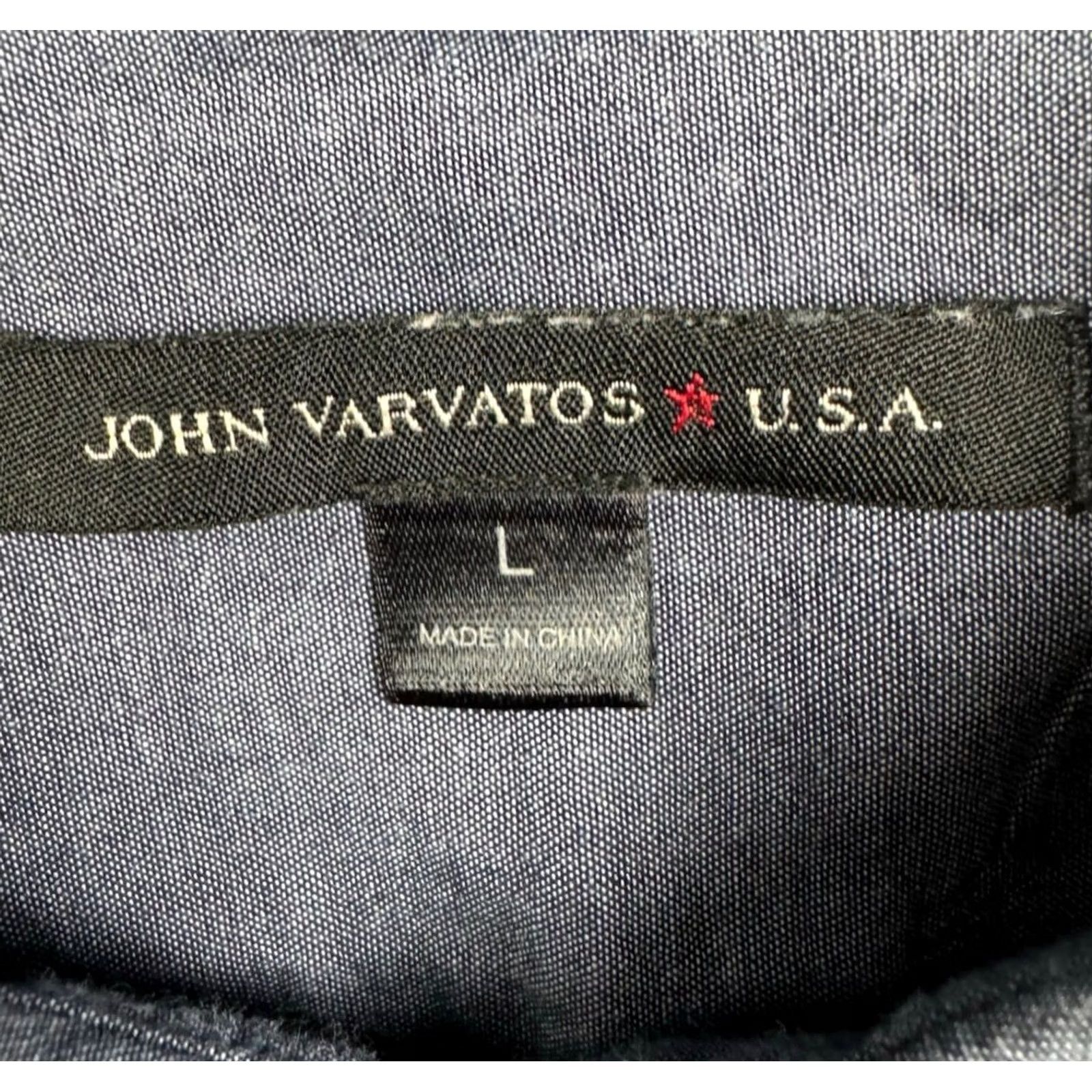 John Varvatos John Varvatos Button-Up Shirt Blue L 100% Cotton Long Sleeve Collar-Down Mens Regular Front-Button Shirt Size US L / EU 52-54 / 3 - 3 Thumbnail