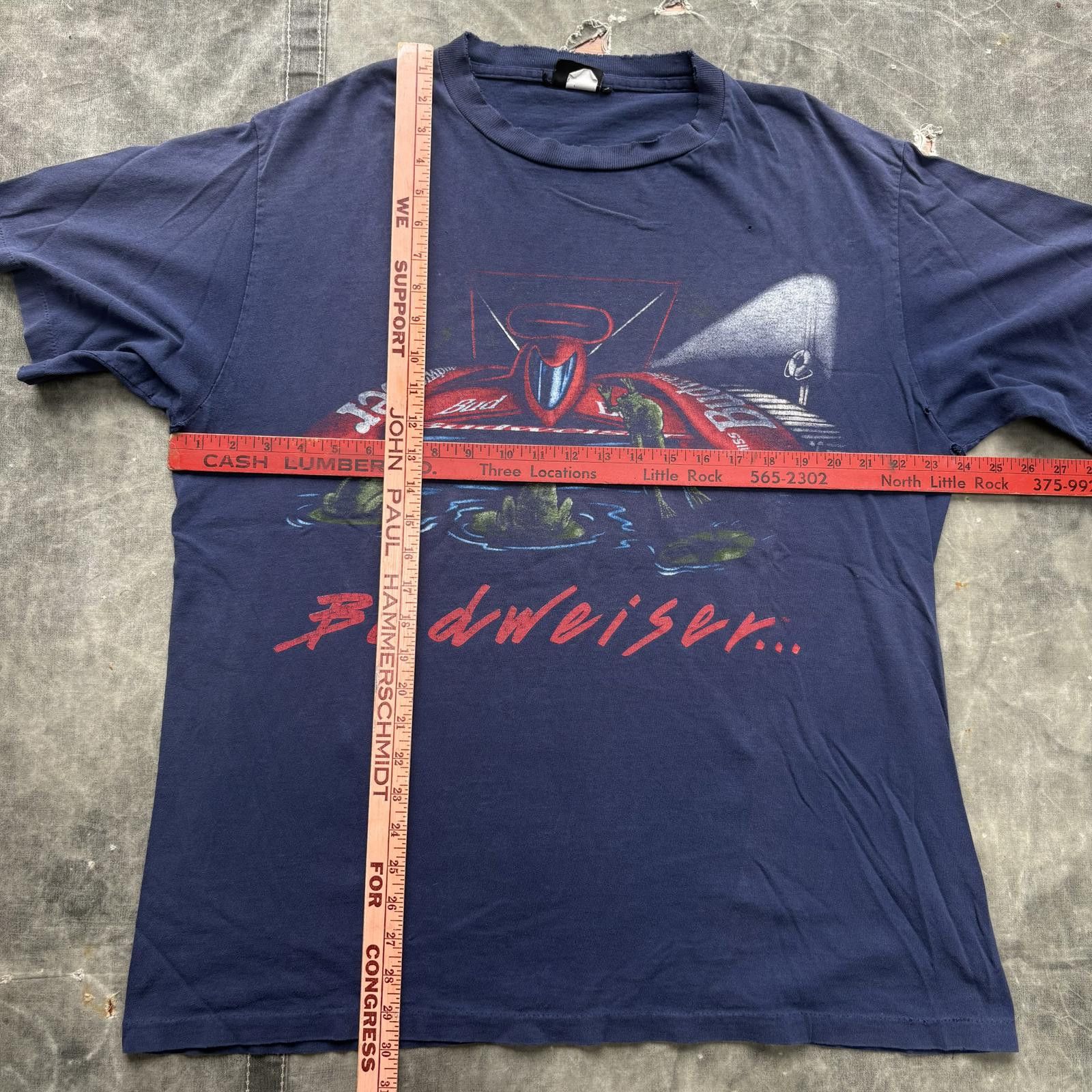 Budweiser Vintage Budweiser Beer Frogs Speedboat Double Sided Shirt Size US XL / EU 56 / 4 - 4 Thumbnail