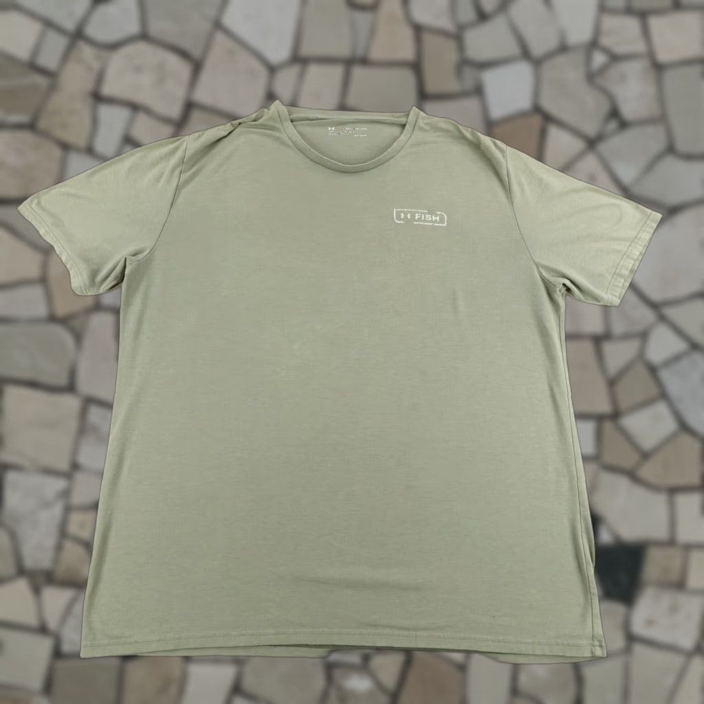 Under Armour VINTAGE Under Armour Performance T-Shirt Mens 2XL Green Fish Outdoor Sports Activewear Size US XXL / EU 58 / 5 - 1 Thumbnail