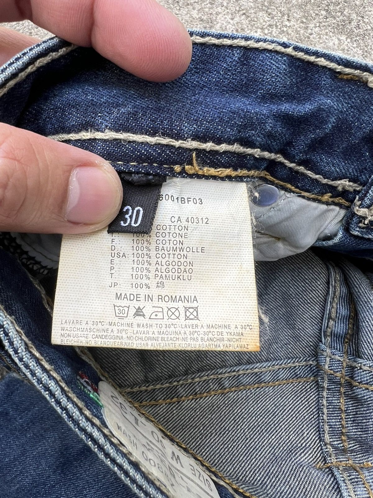 Adidas × Diesel 💥Vintage Diesel Industry x Adidas Distress Jean Size US 29 - 21 Thumbnail