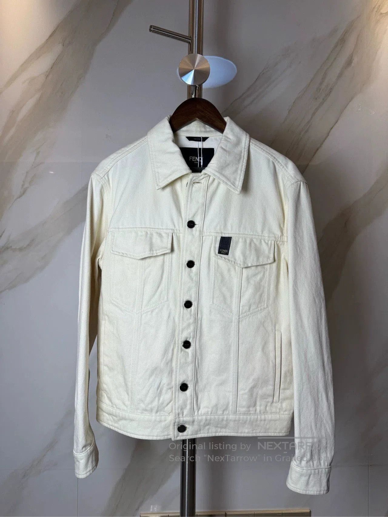 Fendi Fendi White Chest Embroidery Denim Jacket. Size US M / EU 48-50 / 2 - 1 Thumbnail