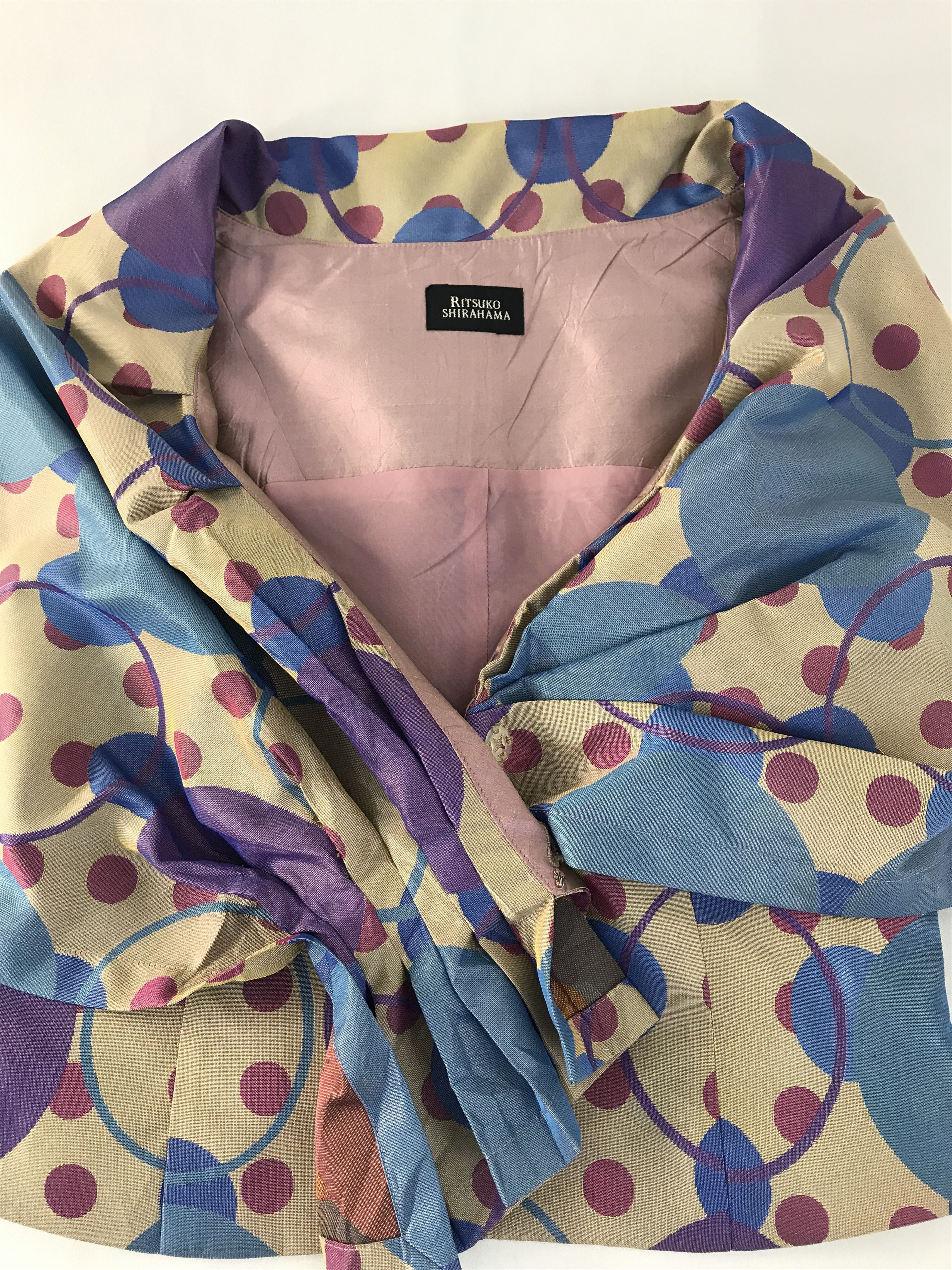 90s Japanese Brand Ritsuko Shirahama Floral Polkadot Coat