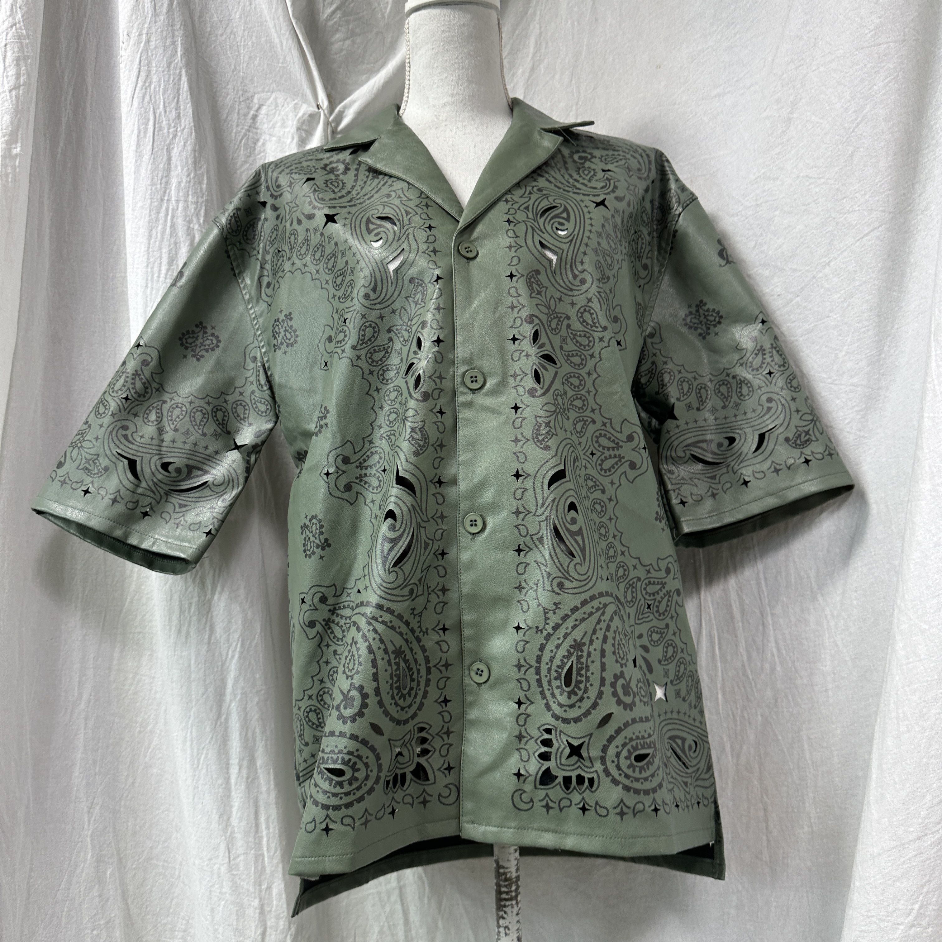 Vintage Vintage Casual Streetwear Faux Leather Shirt Y2K !NEW! Size US M / EU 48-50 / 2 - 7 Thumbnail
