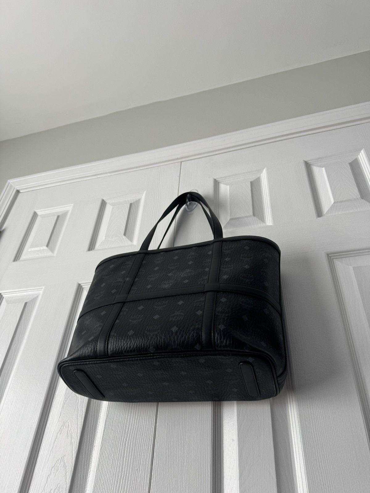 MCM MCM Black & Gray Monogram Logo Tote Bag (aren tote visetos) Size ONE SIZE - 3 Thumbnail