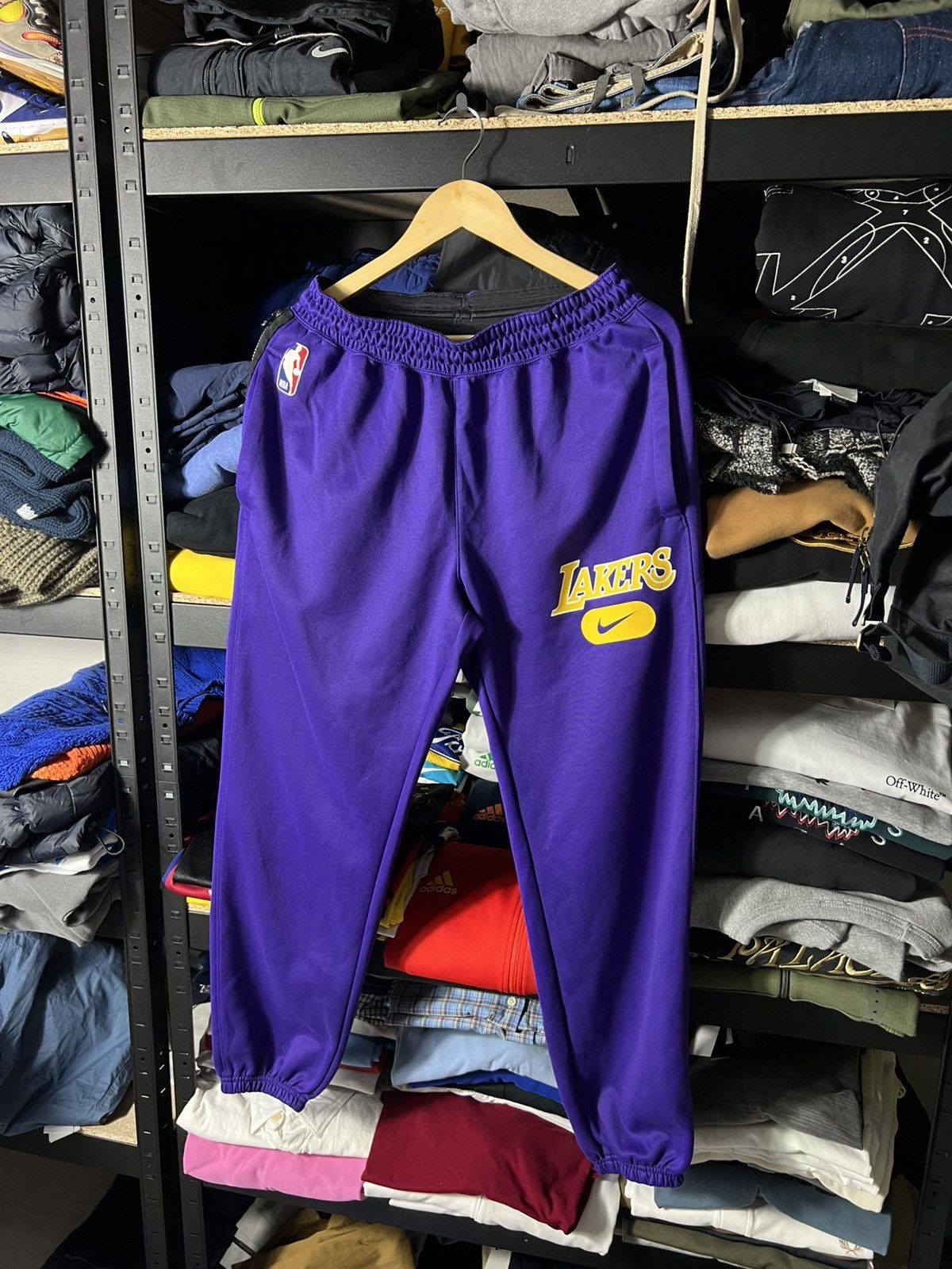 Nike Nike NBA Los Angeles Lakers Sweatpants Purple Gold Logo Size US 32 / EU 48 - 1 Thumbnail
