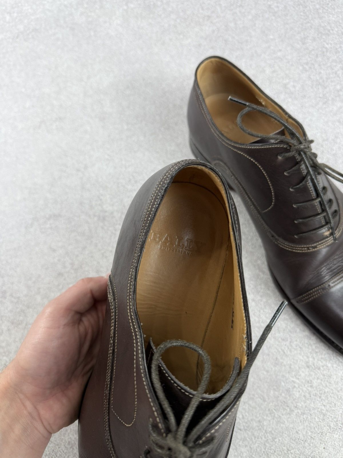 Bally Bally Men’s Leather Derby Oxford Shoes Brown Size US 11 Size US 11 / EU 44 - 7 Thumbnail