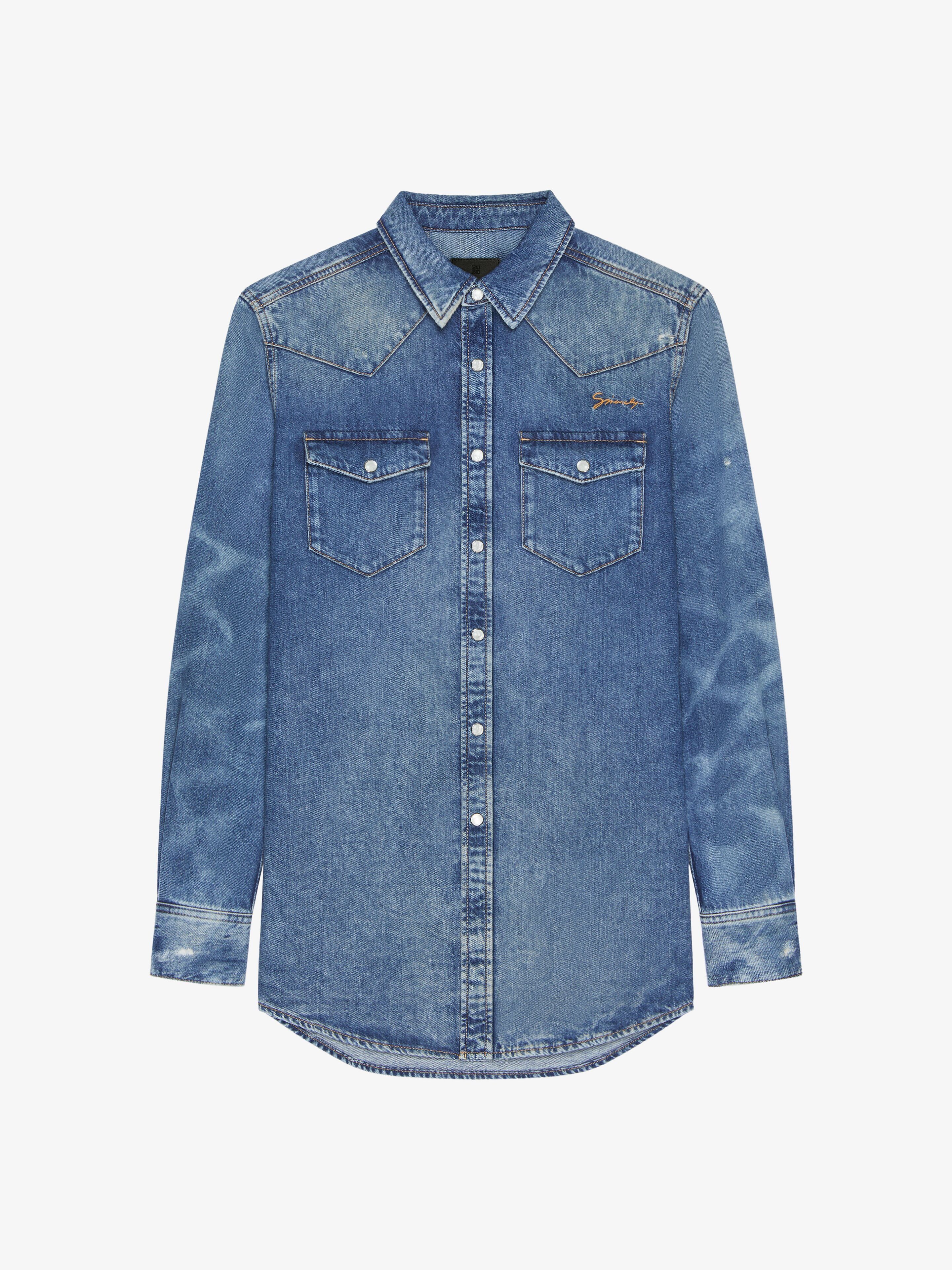 Givenchy o1w1db10426 American Straight Fit Denim Shirt in Ocean Blue Size US S / EU 44-46 / 1 - 1 Thumbnail