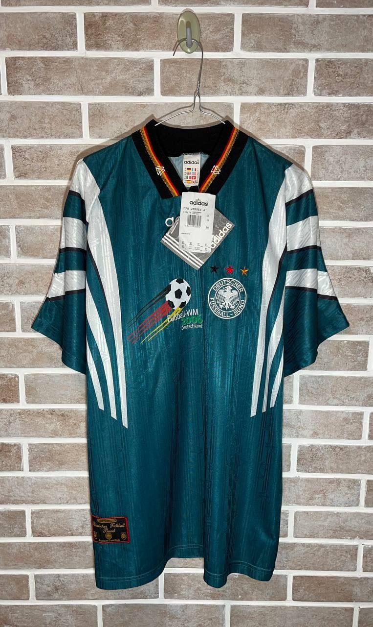 image of Adidas x Vintage 1996/97 Germany Away 2006 World Cup Football Jersey in Light Green, Men's (Size XL