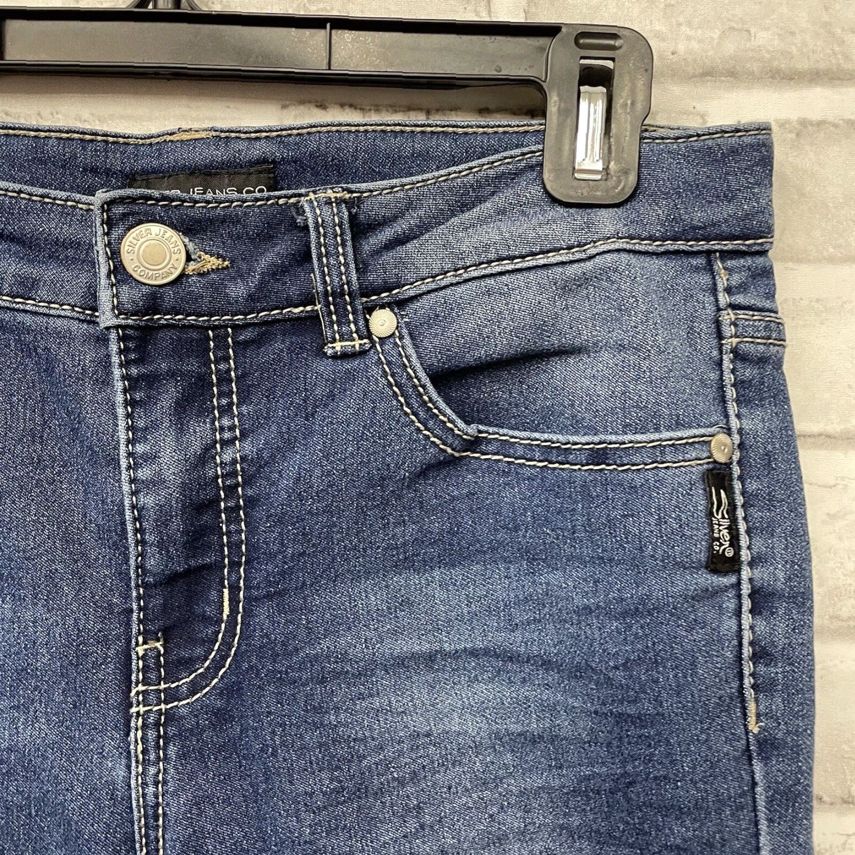 Silver Jeans Co. VINTAGE Silver Jeans Co. Jeans Womens Size 16 Regular Blue Straight 16 Moda Metal Theme Ladies Size 38" / US 16 / IT 52 - 3 Thumbnail
