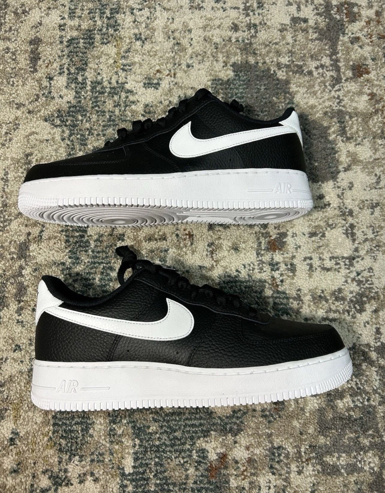Nike Air Force 1 Black White Tumbled Size US 11 / EU 44 - 1 Thumbnail