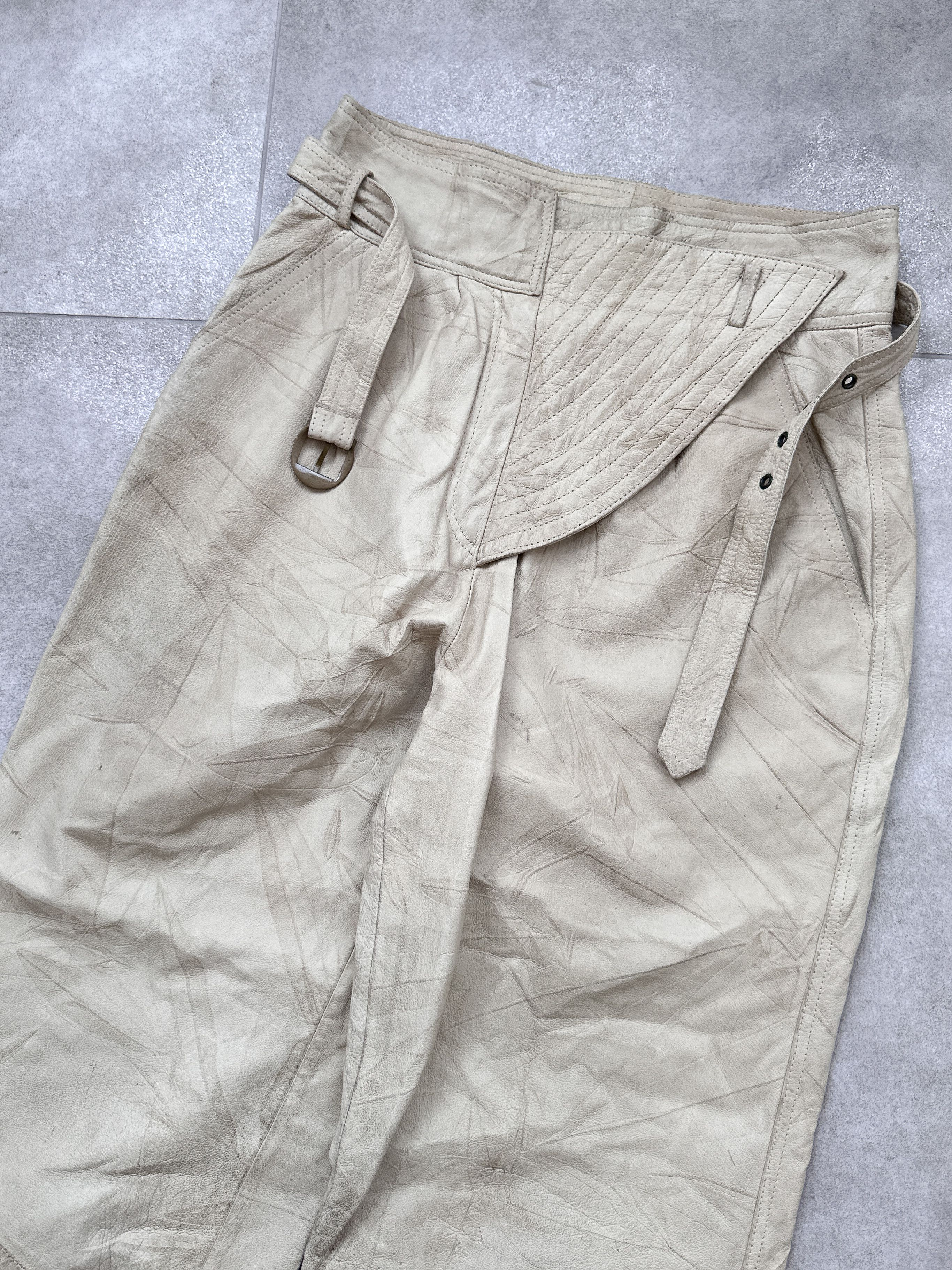 Leather Vintage Leather Japanese Beige Pants Size 28" / US 6 / IT 42 - 3 Thumbnail