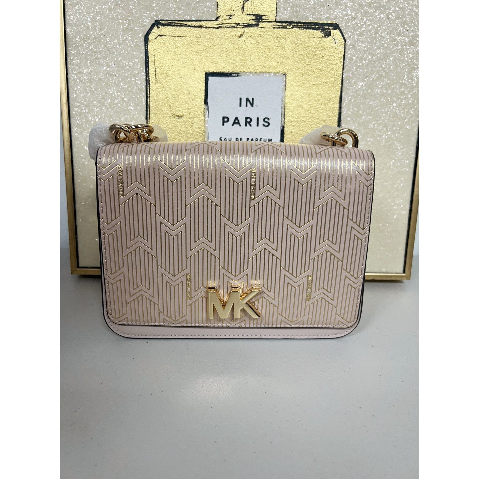 Michael Kors Michael Kors 30H8MOXL7M Mott Large Metallic Deco Leather Bag Size ONE SIZE - 5 Thumbnail