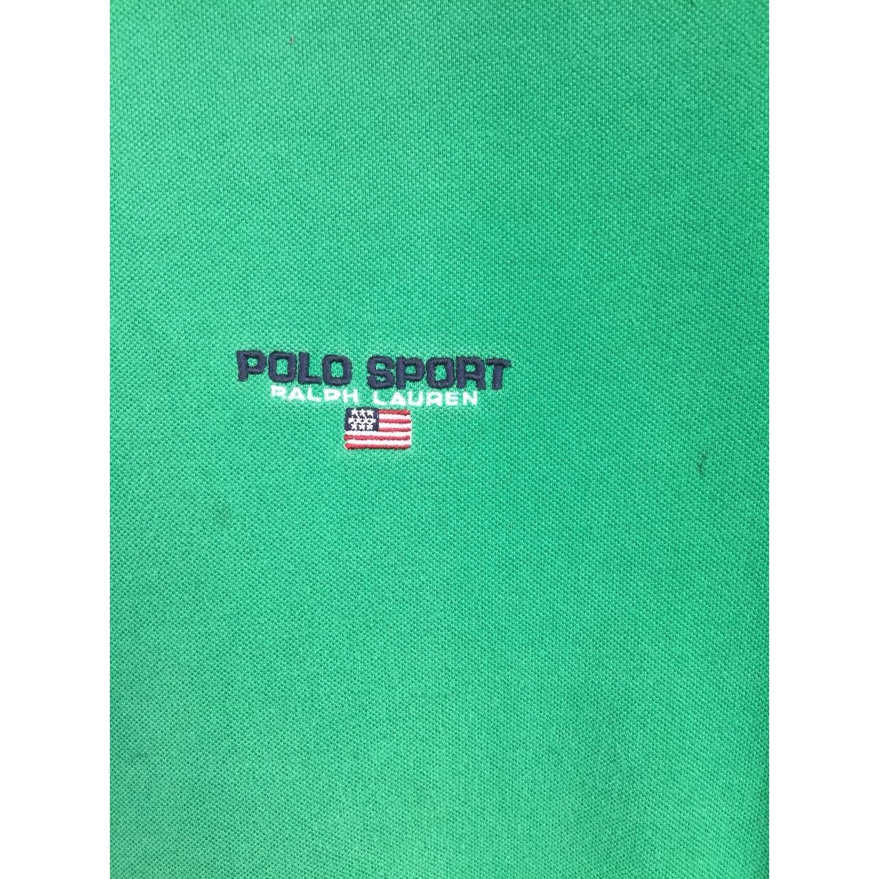 Polo Ralph Lauren × Vintage Vtg Polo Sport Ralph Lauren American Flag Logo Polo Tee Size US M / EU 48-50 / 2 - 7 Thumbnail
