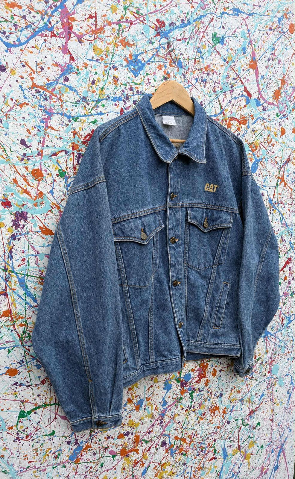 Caterpillar Vintage cat denim jacket caterpillar equipment 90s Large Size US L / EU 52-54 / 3 - 2 Thumbnail