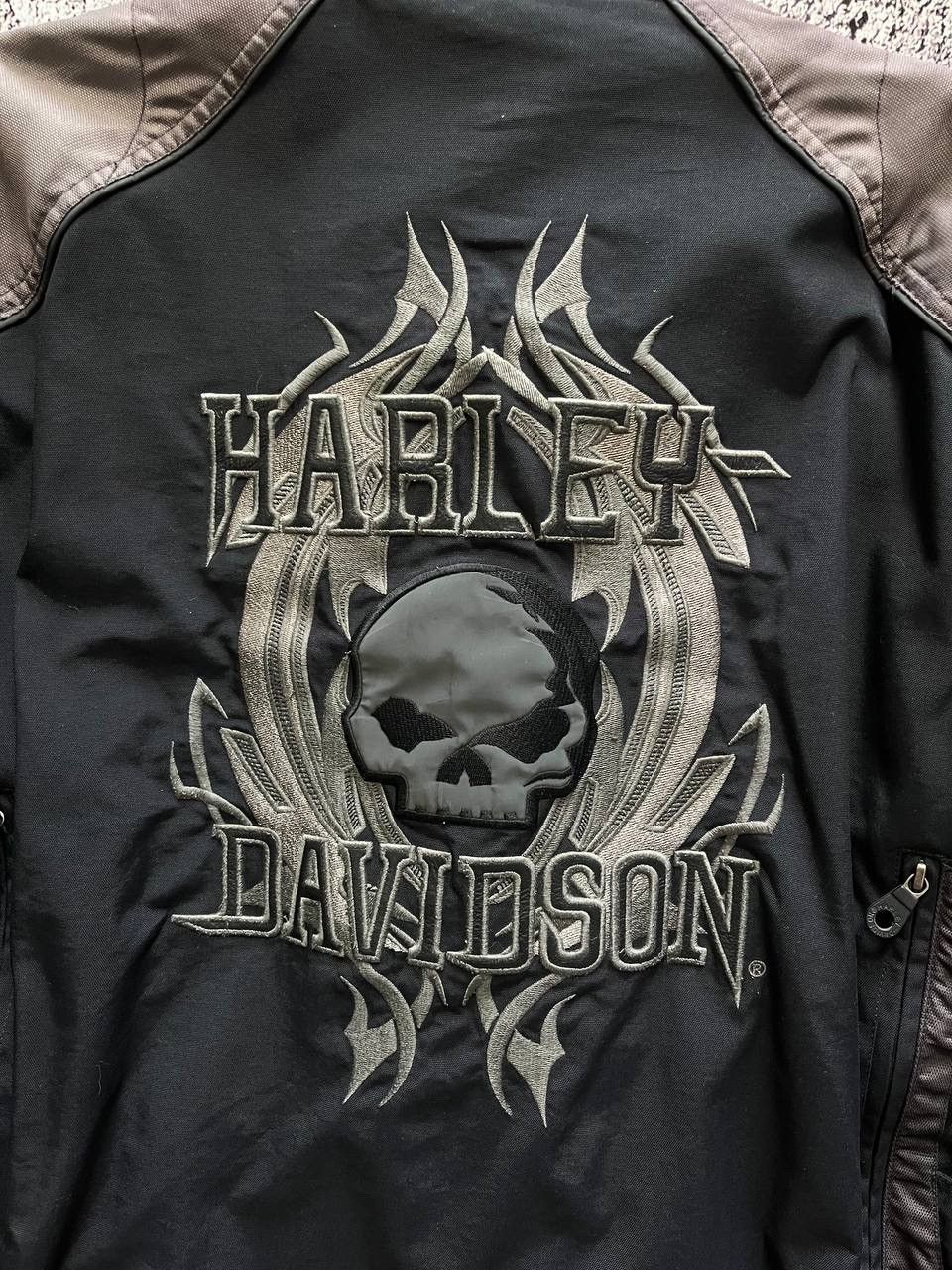 Harley Davidson × Vintage Herley Davidson Jacket Men's Black Gray Armor Reflective Size US XL / EU 56 / 4 - 5 Thumbnail
