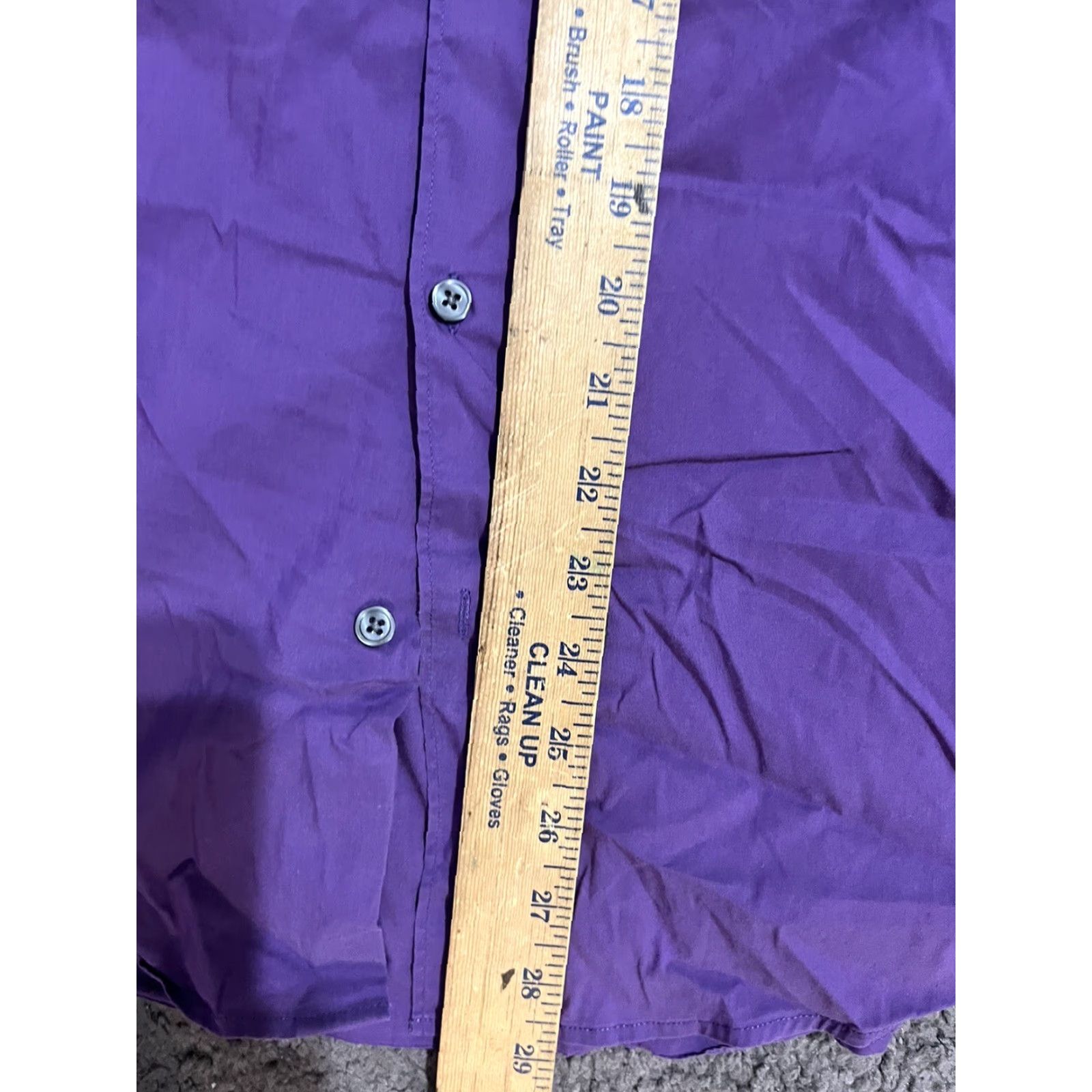 H&M H&M Button-Up Long-Sleeve Dress Shirt Purple Size Large - Men - Fine Stretch Easy-Iron - Slim - Classic - Button-Down Collar Size 42R - 5 Thumbnail
