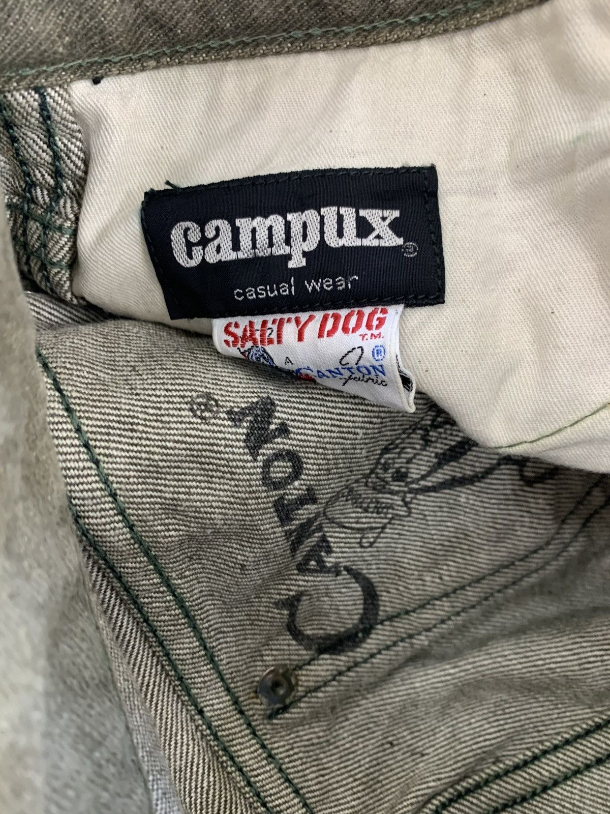 Vintage Very rare canton jeans scrubdenim saltydog sanforized Size US 27 - 9 Thumbnail