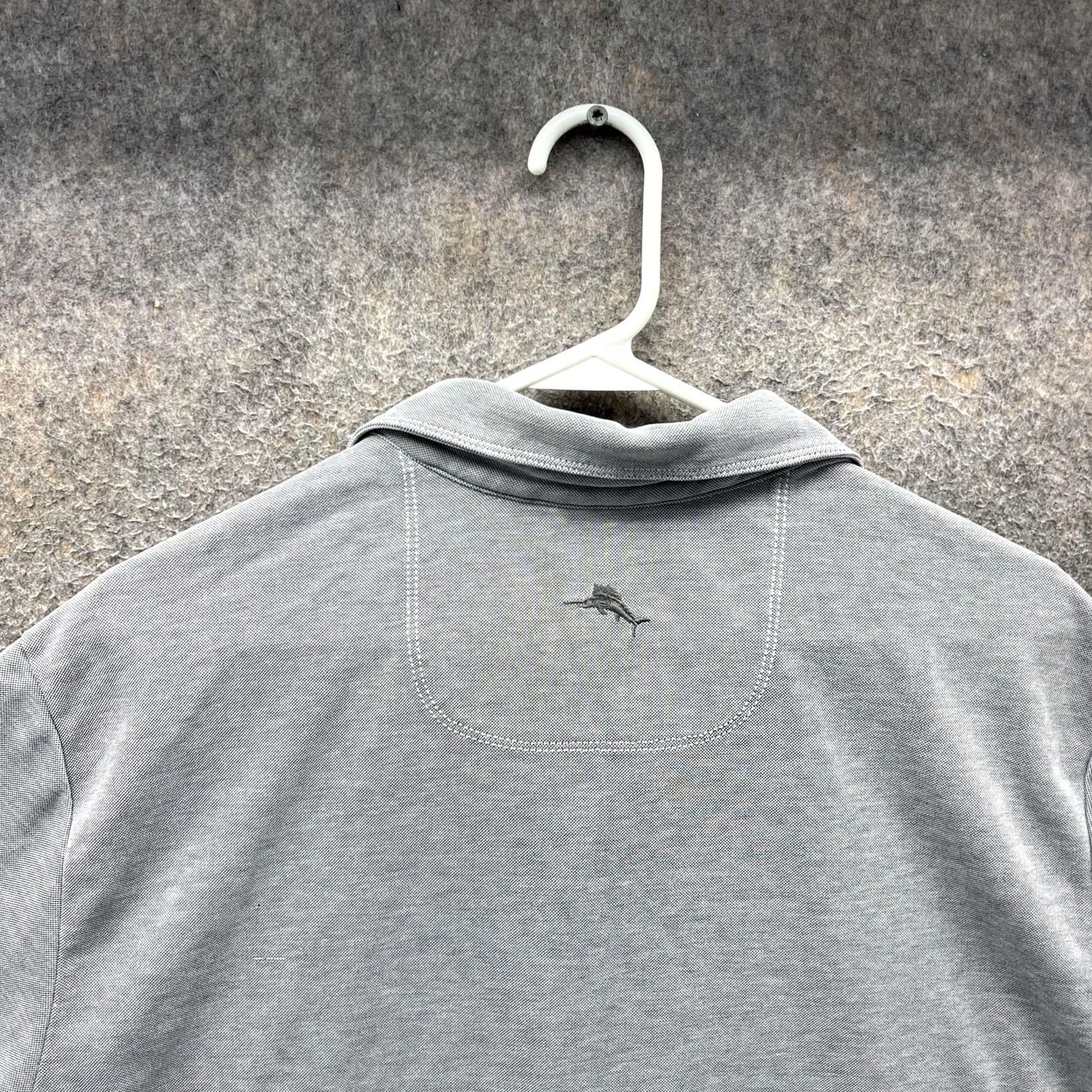 Tommy Bahama Tommy Bahama Polo Shirt Mens XL Gray Solid Knit Marlin Logo Casual Golf Shirt Size US XL / EU 56 / 4 - 7 Thumbnail