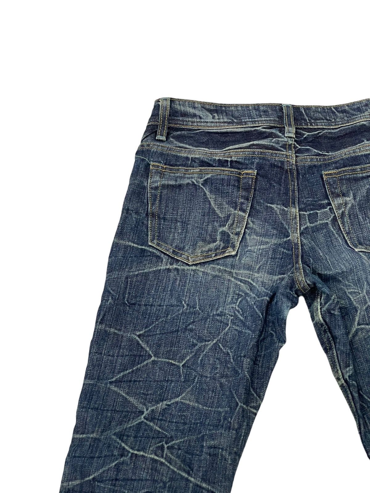 Japanese Brand Flare Jeans Brappers Honeycomb Distress Slim Low Rise 7🟦0 Size US 28 / EU 44 - 18 Thumbnail