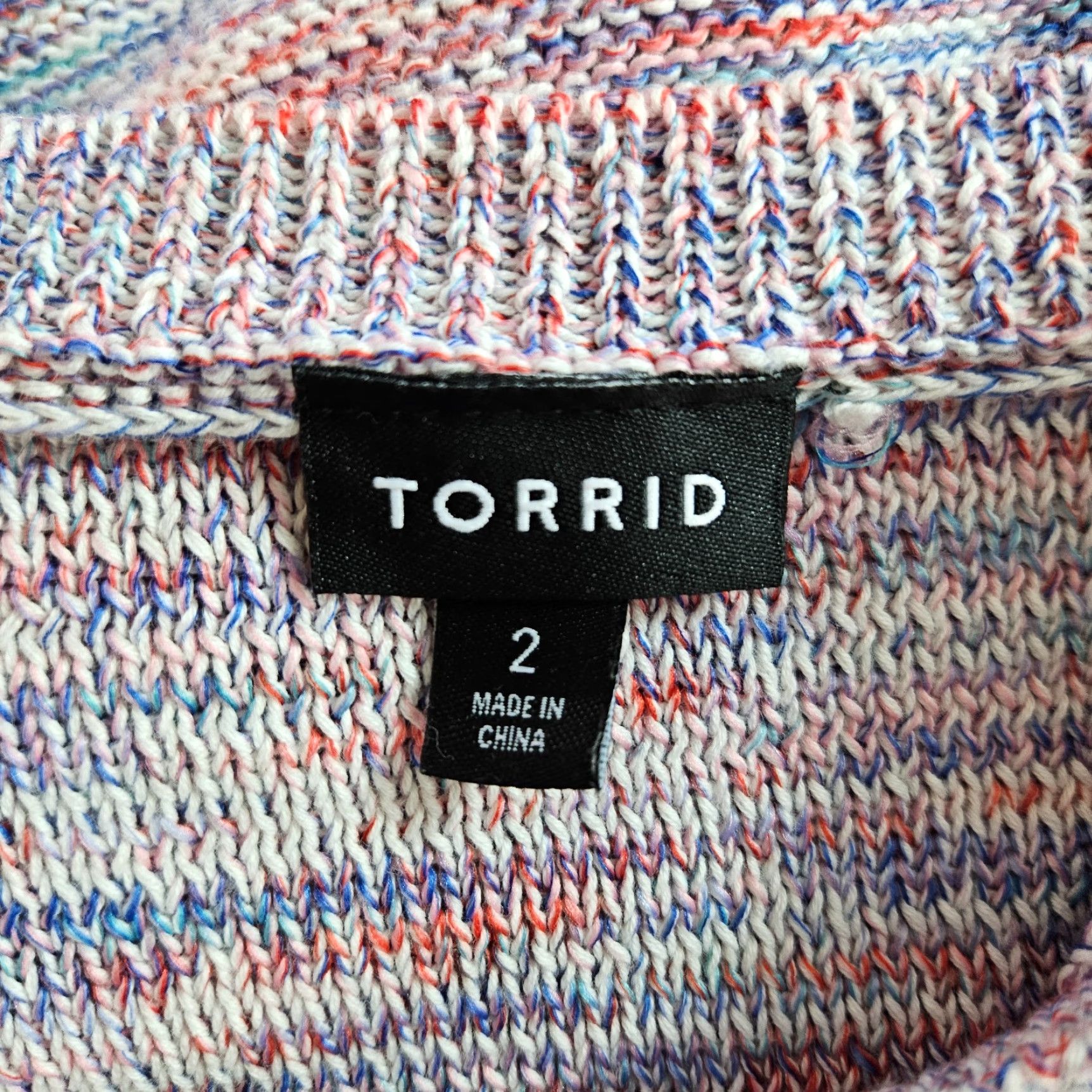 Torrid Torrid Womens Pullover Sweater Sz 2 Purple Pink Cotton Blend Knit Size XS / US 0-2 / IT 36-38 - 5 Thumbnail