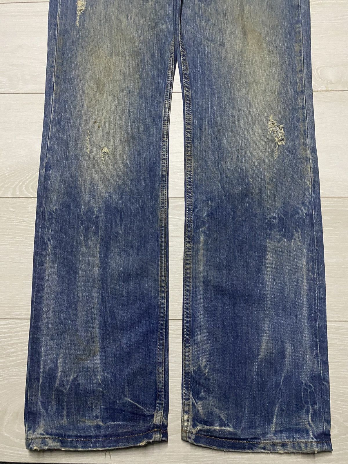 Rhude × Zara Vintage Zara Denim Mud Wash Distressed Loose Jeans Size US 34 / EU 50 - 5 Thumbnail
