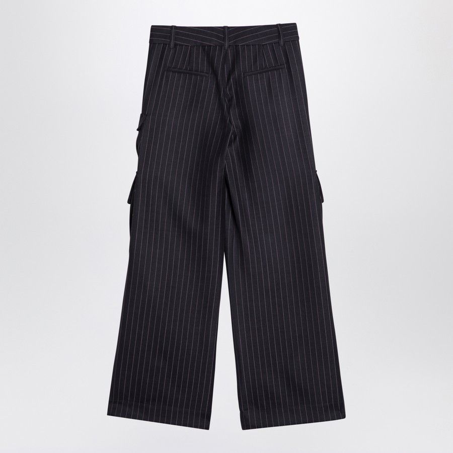 Off-White o1d2blof0924 Wide Pnstripe Cargo Tousers in Navy Blue Size 27" / US 4 / IT 40 - 2 Thumbnail