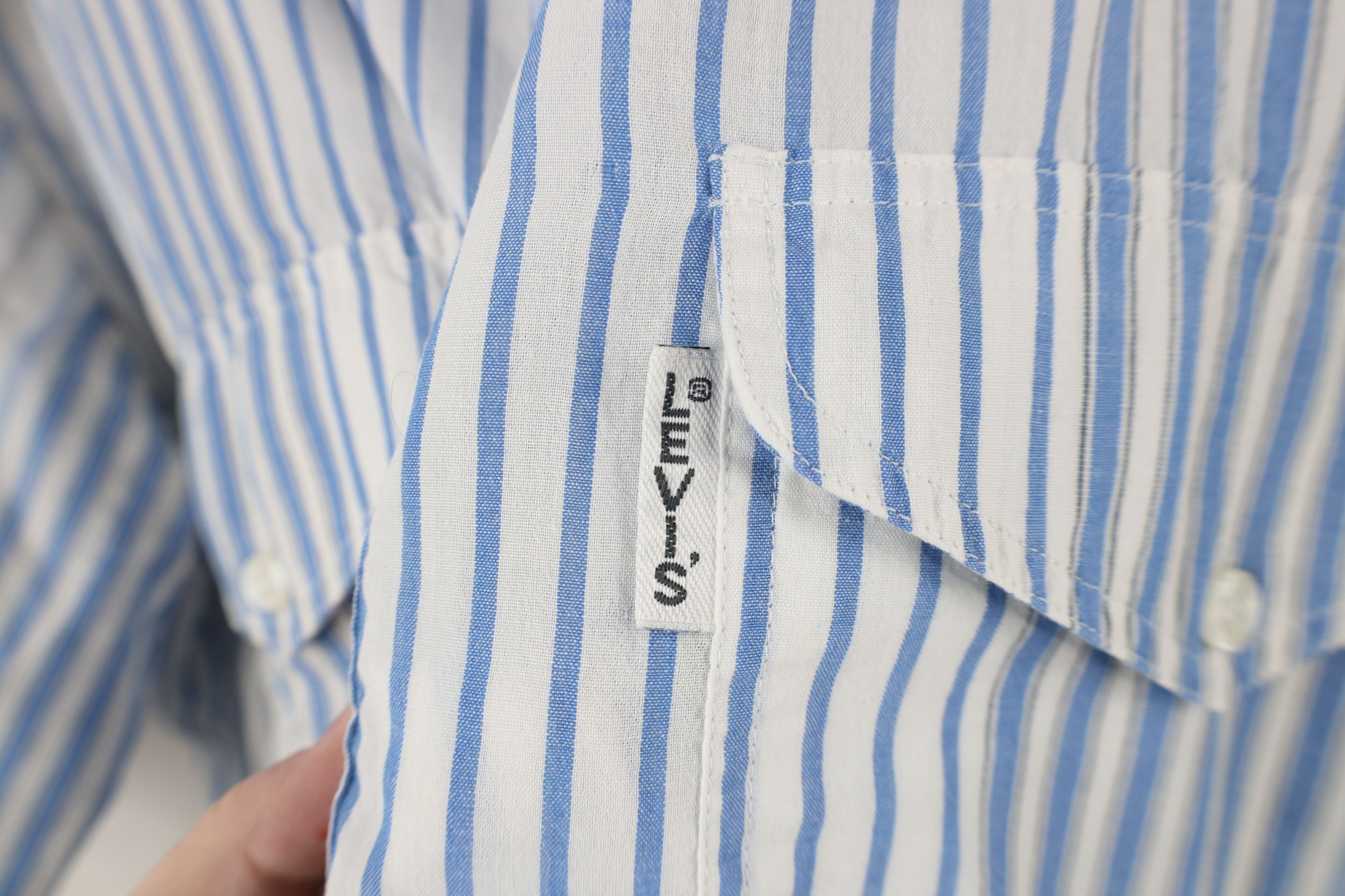 Levi's × Vintage Vintage 80s Levis Big E Block Short Sleeve Button Down Shirt Size US XL / EU 56 / 4 - 4 Thumbnail
