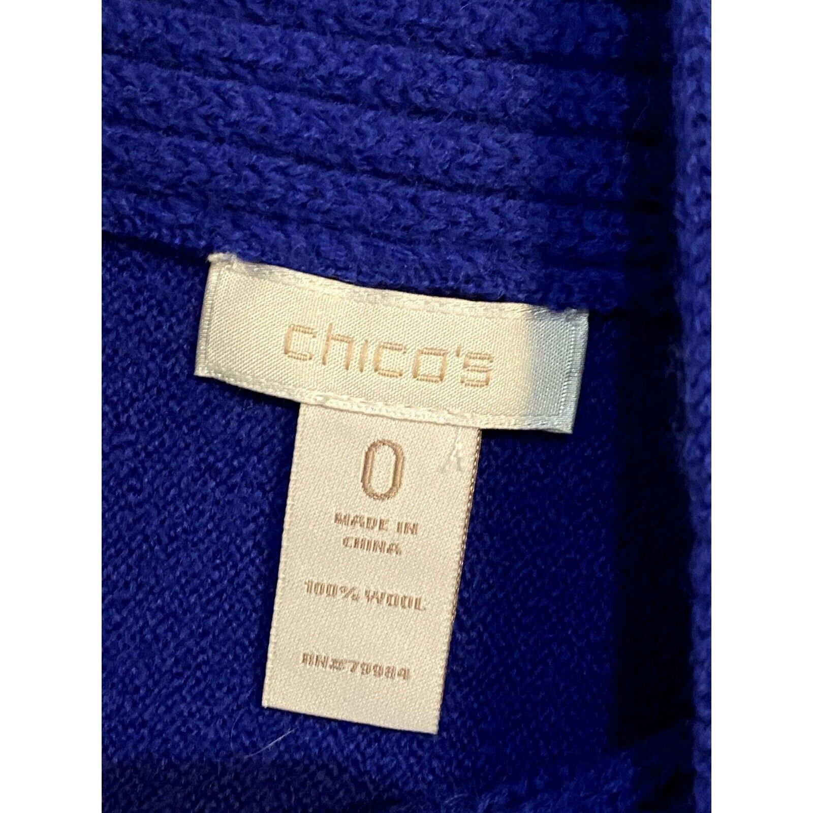 Chicos Chicos Jackie Cardigan XS Jacket Cape 100% Wool Royal Blue Size XS / US 0-2 / IT 36-38 - 3 Thumbnail