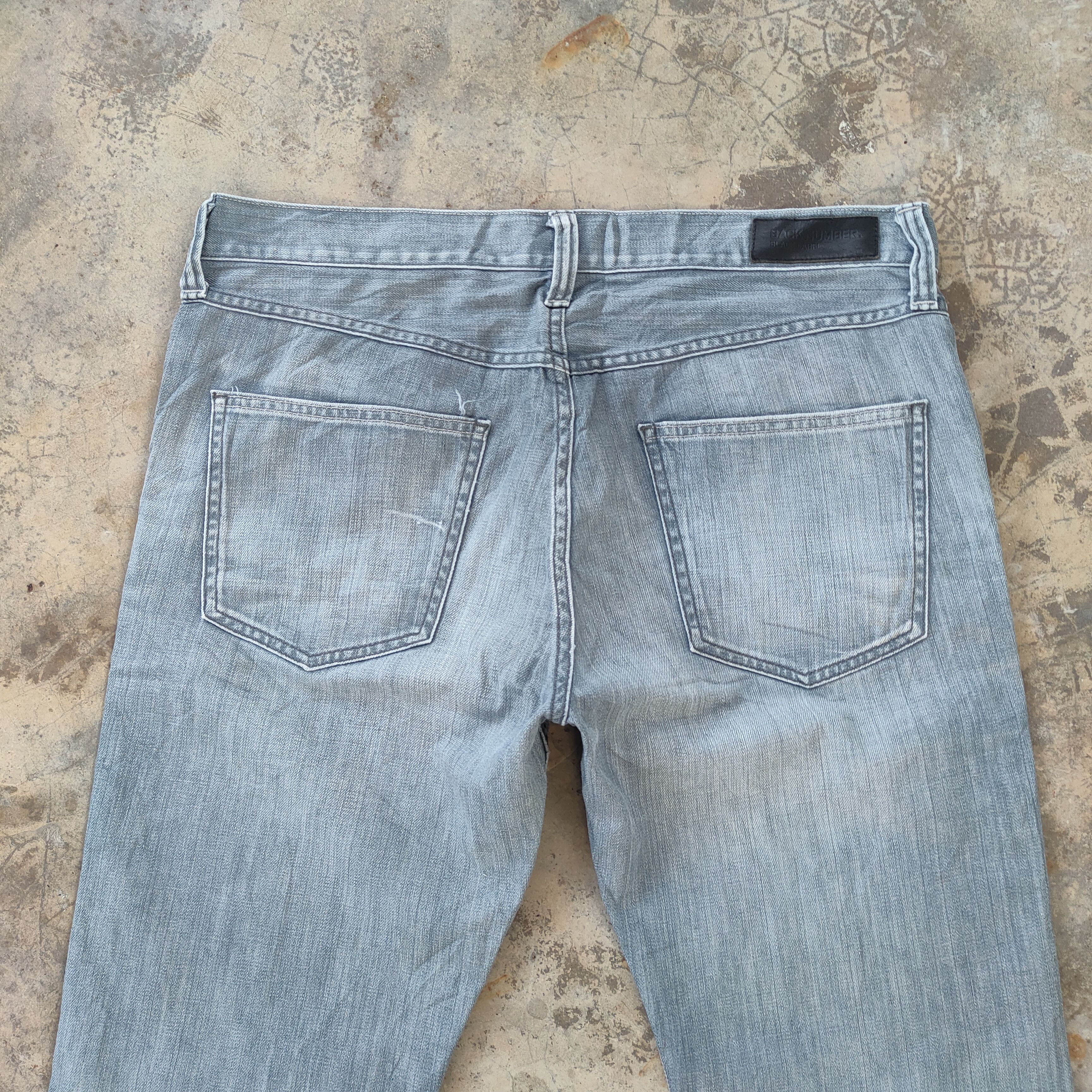 Black Label × Jean VINTAGE BACK NUMBER FADED RIPPED JEANS DENIM PANTS Size US 35 - 11 Thumbnail