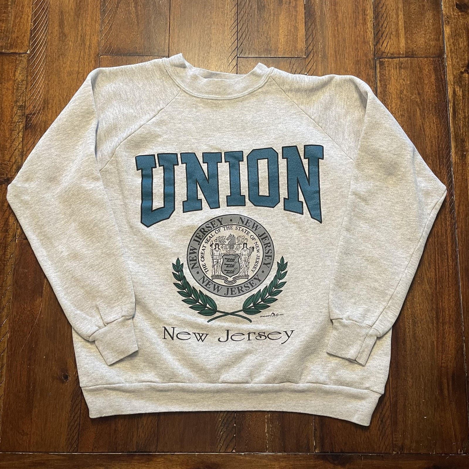 Hanes Vintage Union New Jersey Sweatshirt M Hanes Crewneck 90s USA Size US M / EU 48-50 / 2 - 2 Thumbnail