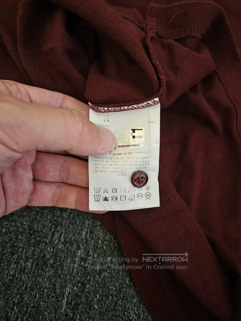 Moncler Moncler Men's Burgundy Long Sleeve Polo. Size US L / EU 52-54 / 3 - 6 Thumbnail