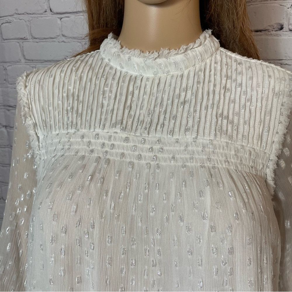 Frame Frame Smocked Metallic Woven Blouse Size S Size S / US 4 / IT 40 - 9 Thumbnail