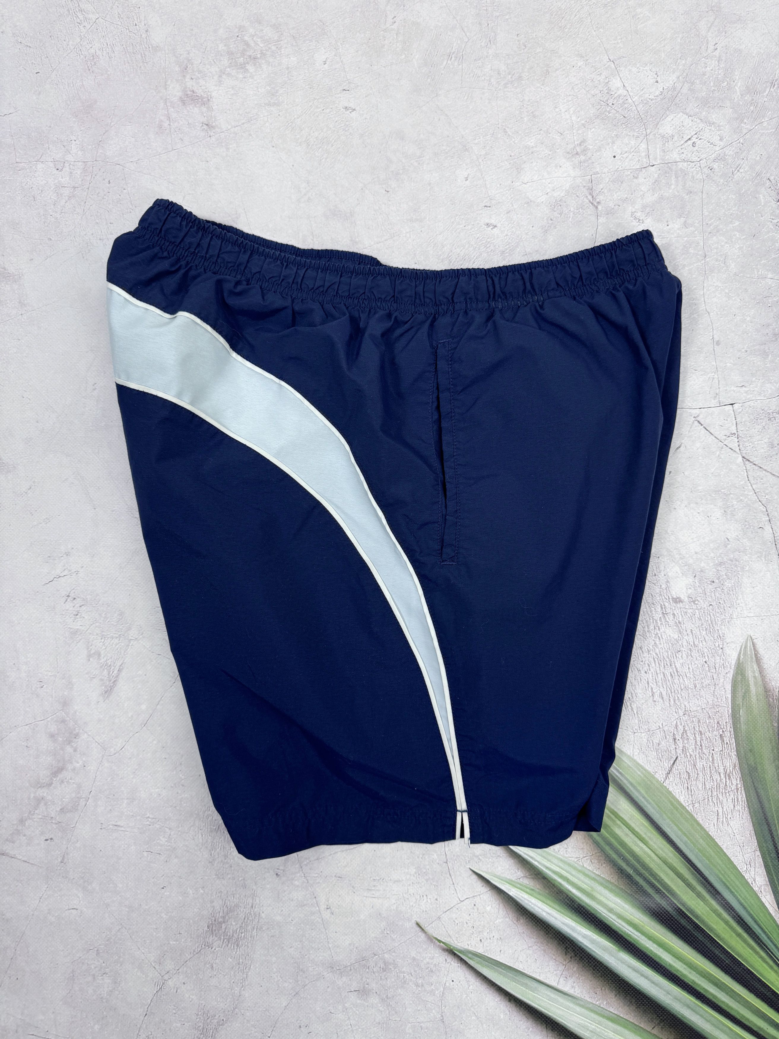 Nike × Vintage Vintage Nike Shorts Swoosh Logo Dark Blue Size US 36 / EU 52 - 5 Thumbnail
