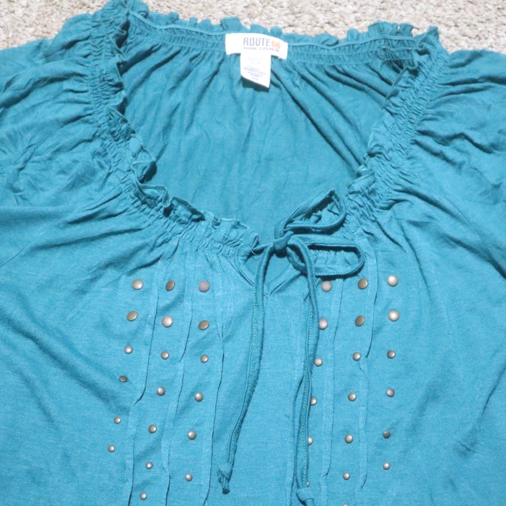 Route 66 Route 66 Shirt Women XL Light Blue Blouse Star Pattern 100% Cotton Vintage? No. Size XL / US 12-14 / IT 48-50 - 2 Thumbnail
