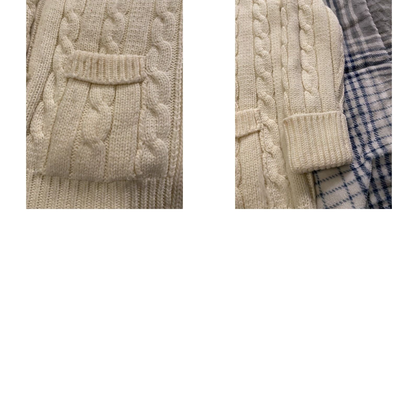 Sears VINTAGE Sears Cardigan Woman's Cable Knit Fisherman Shawl Collar Medium 1970s Ivory M Regular Casual Arts & Crafts Size M / US 6-8 / IT 42-44 - 8 Thumbnail