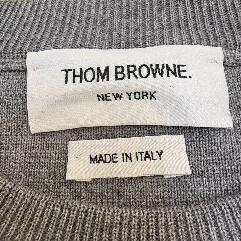 Thom Browne Thom Browne Light gray knit cotton crewneck Size US S / EU 44-46 / 1 - 7 Thumbnail
