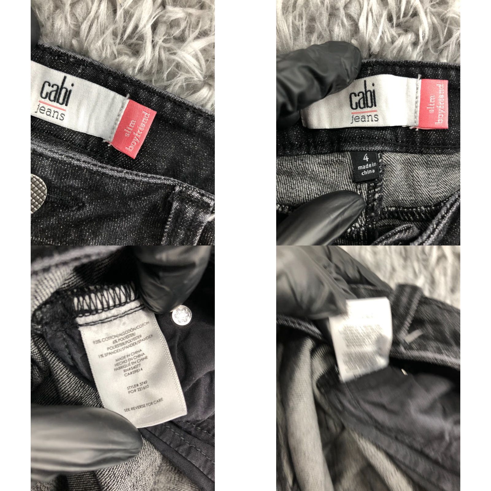 Vintage Cabi Jeans Slim Boyfriend Size 4 Womens Dark Wash Black Denim 5-Pocket Design Jeans Pattern: Solid Modern Womens Jeans Size 27" / US 4 / IT 40 - 9 Thumbnail
