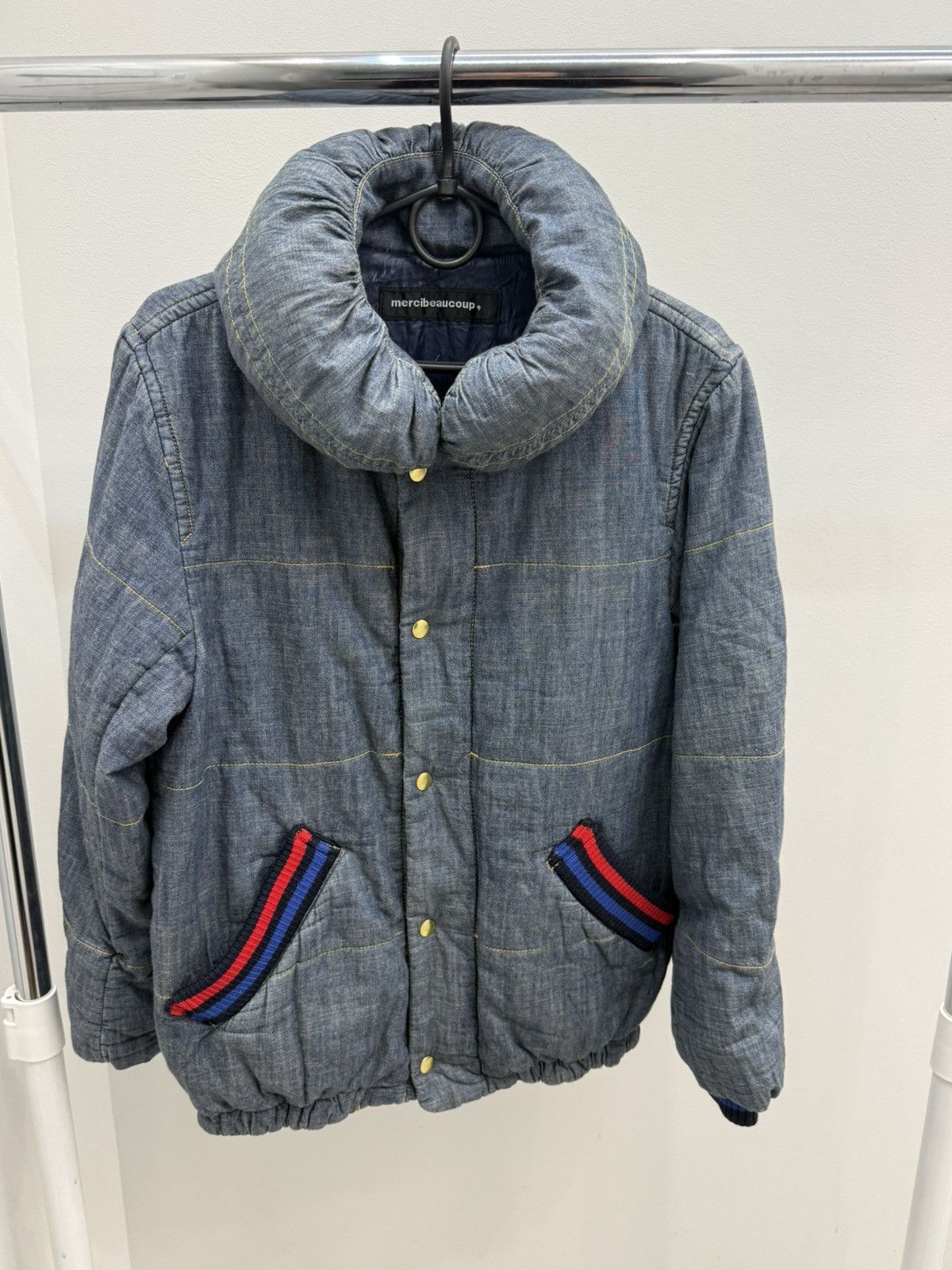 mercibeaucoup Mercibeaucoup by Issey Miyake Denim Puffer Jacket Size S / US 4 / IT 40 - 1 Thumbnail