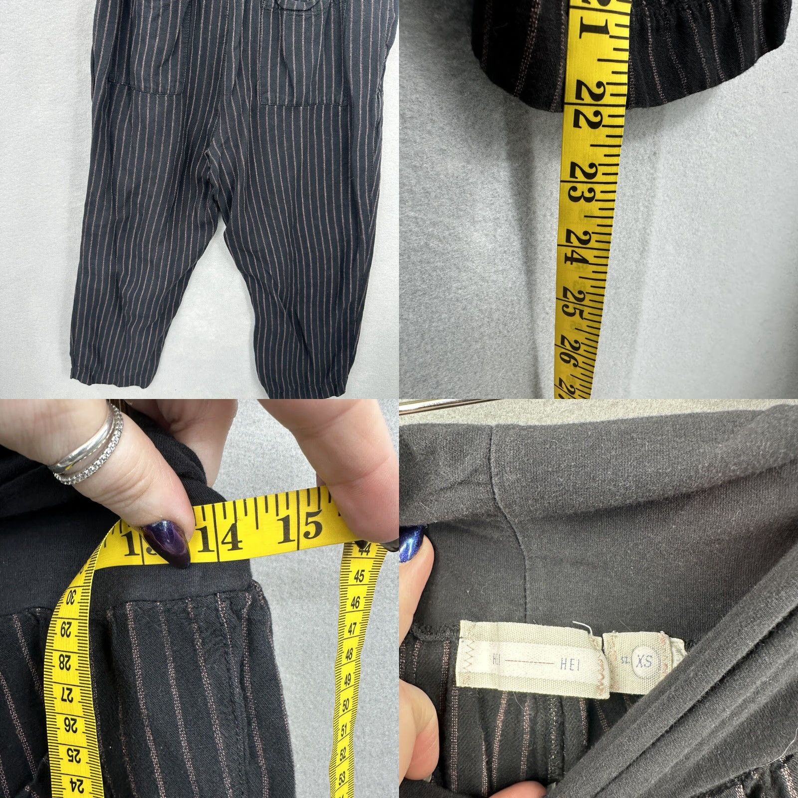 Anthropologie Anthropologie Black Striped Linen Blend Wide Leg Capri Pants Womens XS Size 26" / US 2 / IT 38 - 8 Thumbnail