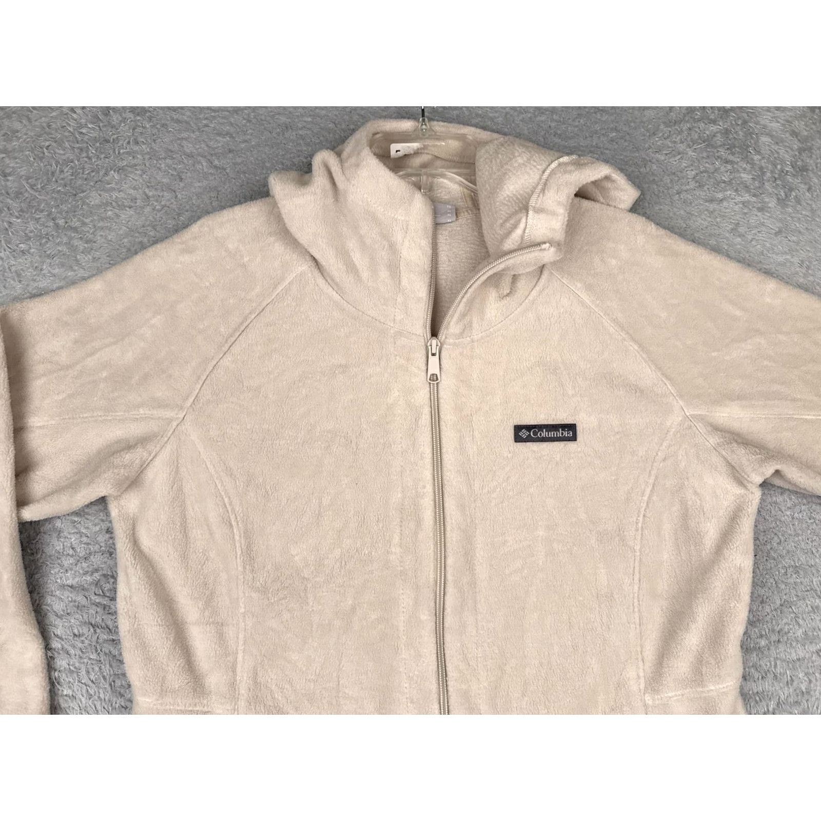 Vintage Columbia Jacket Womens XL Beige Fleece Hooded Long Full Zip Pockets Outdoor Warm Size XL / US 12-14 / IT 48-50 - 4 Thumbnail