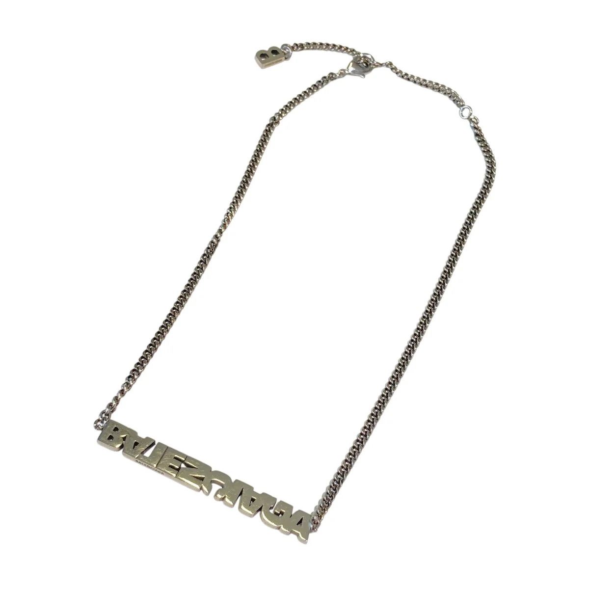 Balenciaga SS22 Typo Logo .925 Silver Necklace Size ONE SIZE - 1 Thumbnail