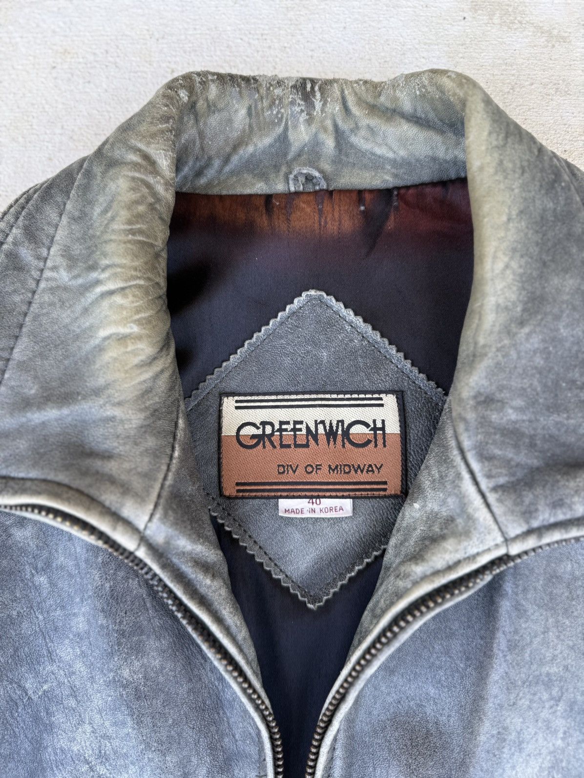 Designer × Genuine Leather × Vintage Vintage 80’s Greenwich Leather Jacket Size US M / EU 48-50 / 2 - 6 Thumbnail